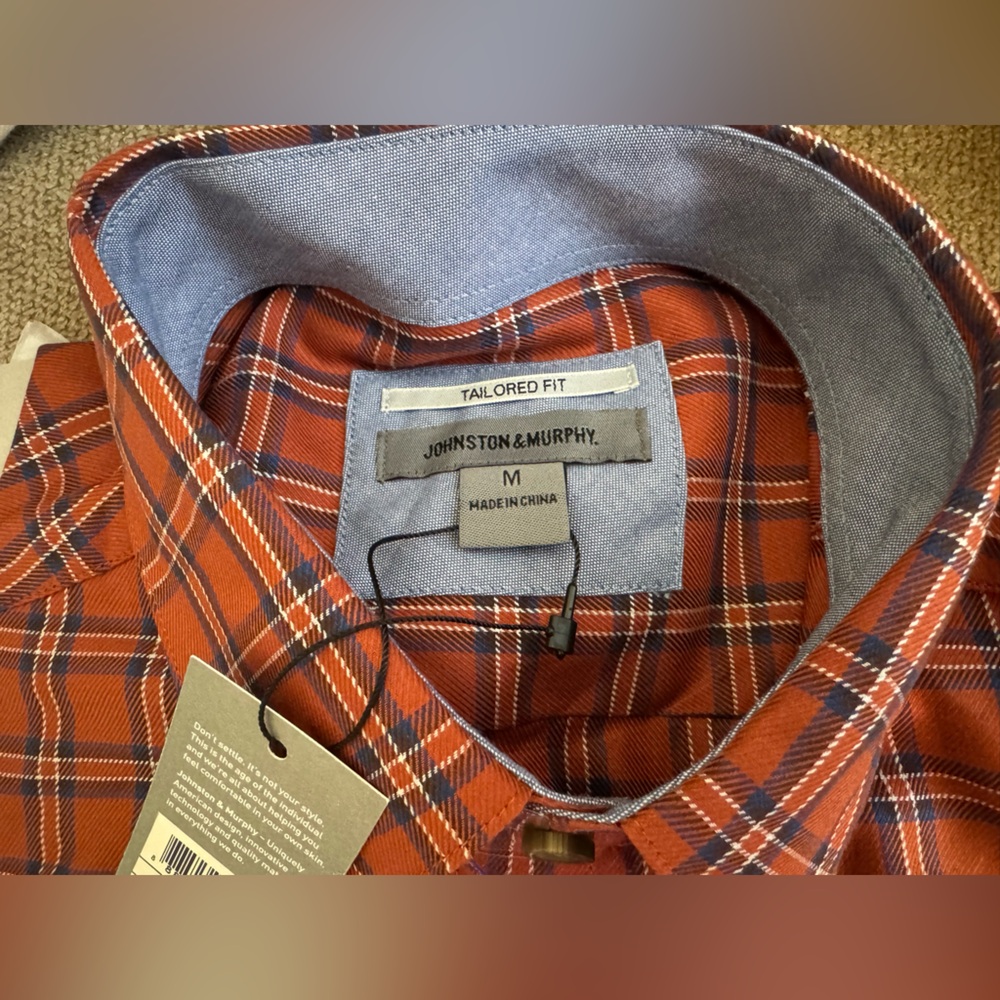 Johnston & Murphy Button Down Shirt Mens Size M